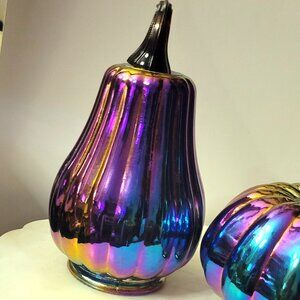 Glass Oil Slick Pumpkin Gourd